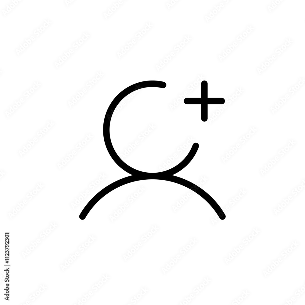 Poster Add a new user icon Outline vector for web ui