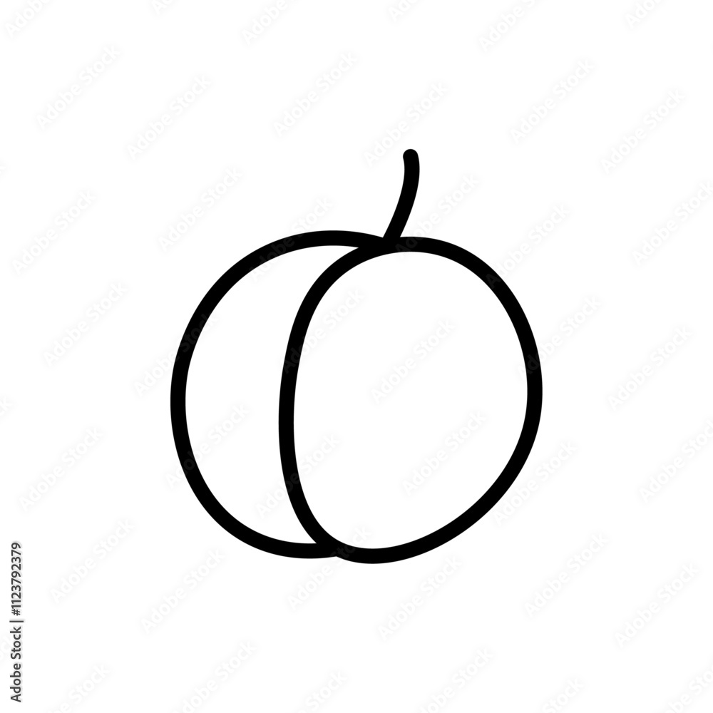 Poster Apricot icon Outline vector for web ui