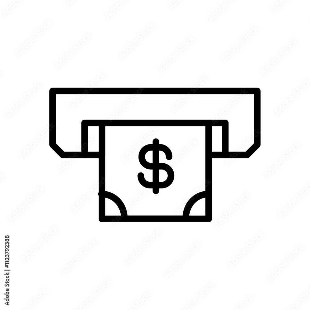 Poster ATM cash icon Outline vector for web ui