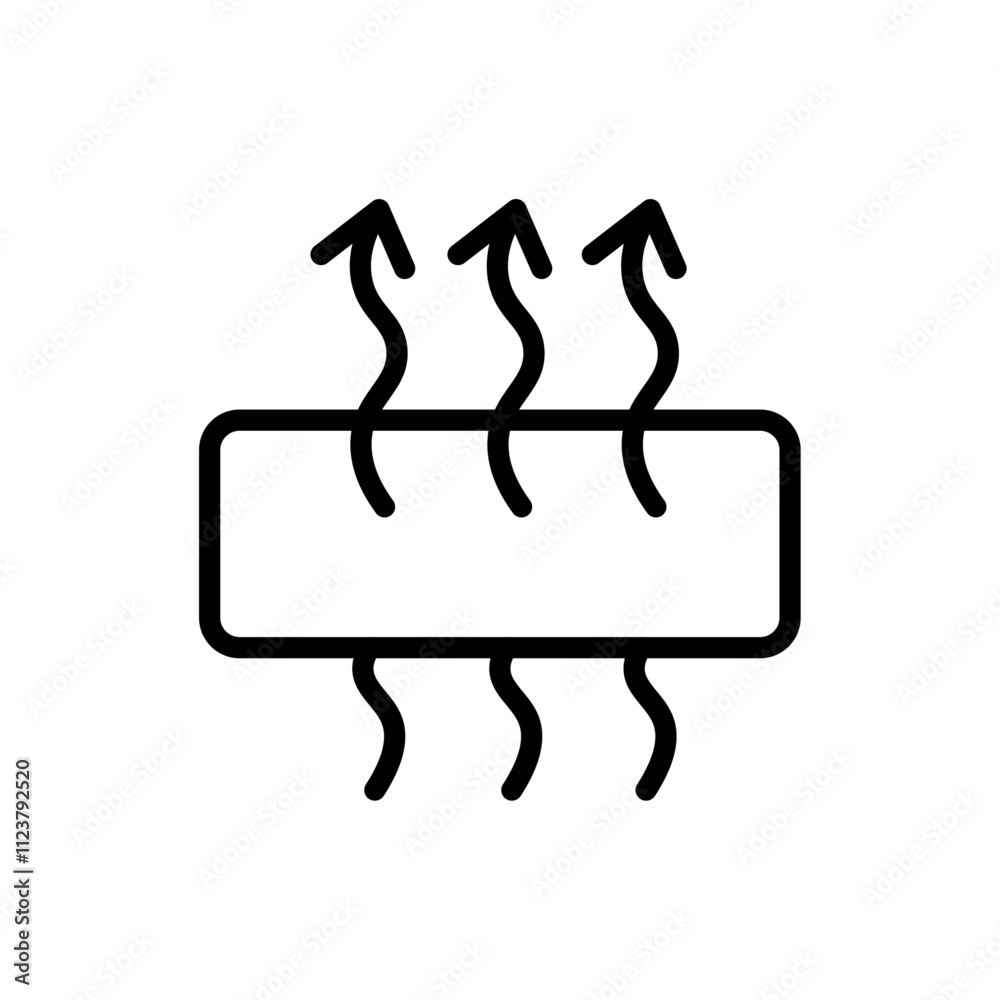 Poster Breathable icon Outline vector for web ui