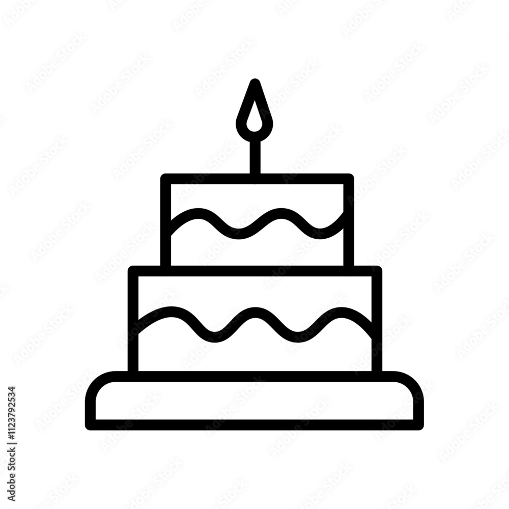 Poster Cake icon Outline vector for web ui