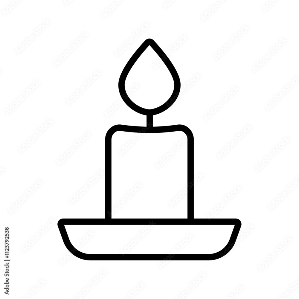 Aufkleber Candle icon Outline vector for web ui