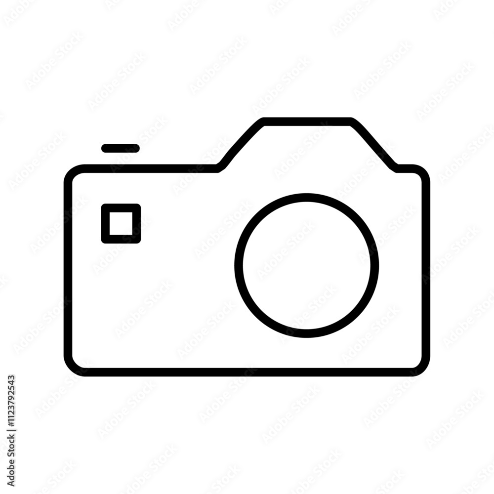 Poster Camera icon Outline vector for web ui