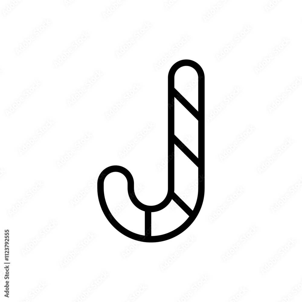 Poster Candy Cane icon Outline vector for web ui