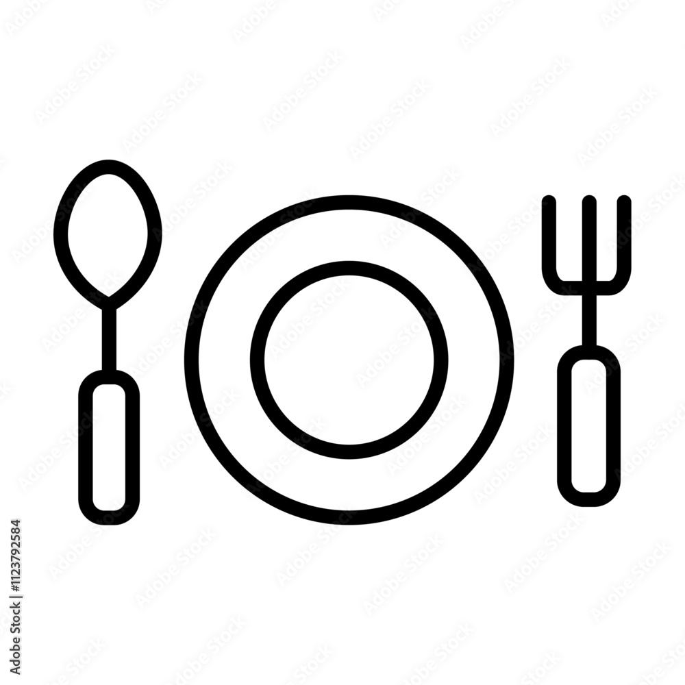 Aufkleber Canteen icon Outline vector for web ui