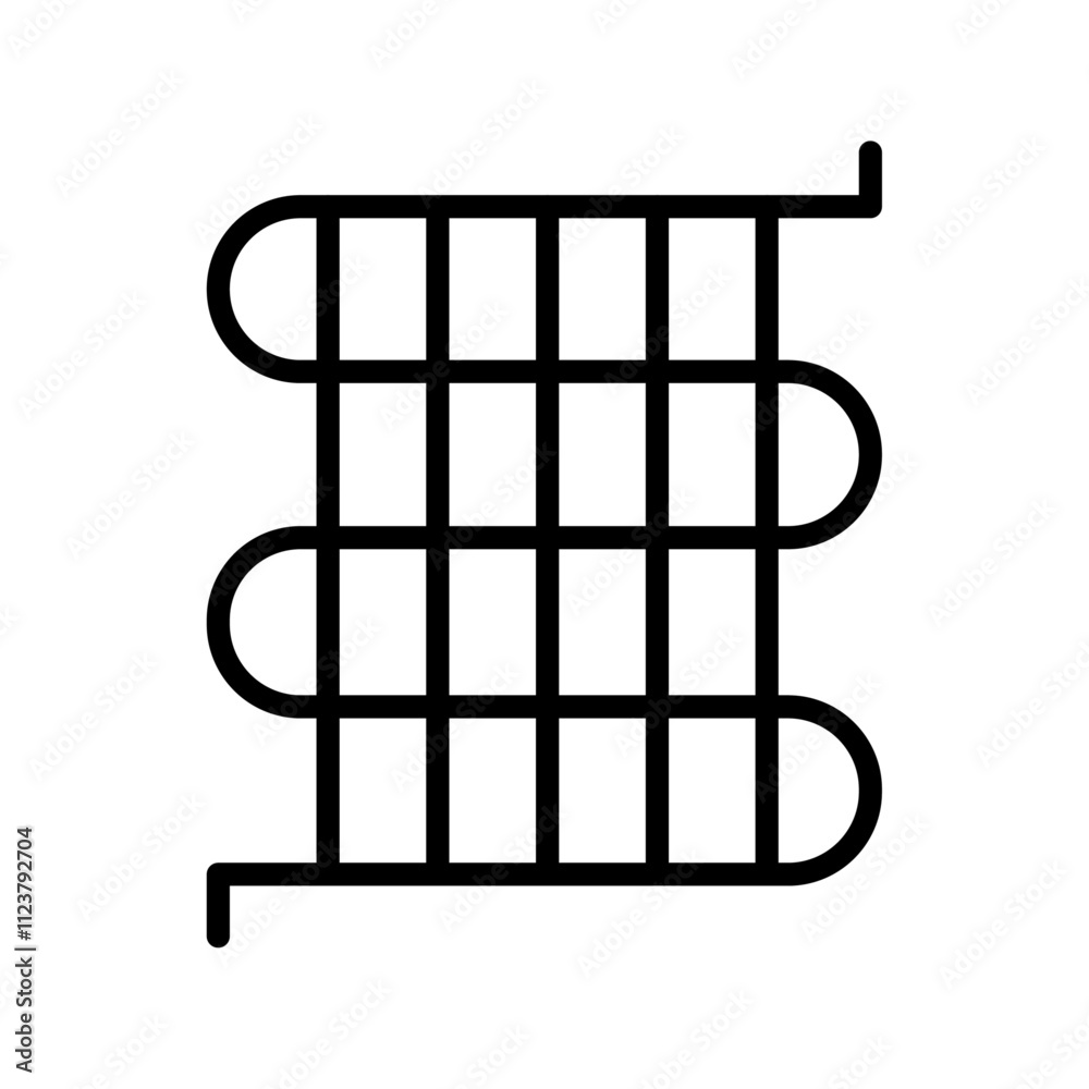 Poster condenser coil icon outline vector for web ui
