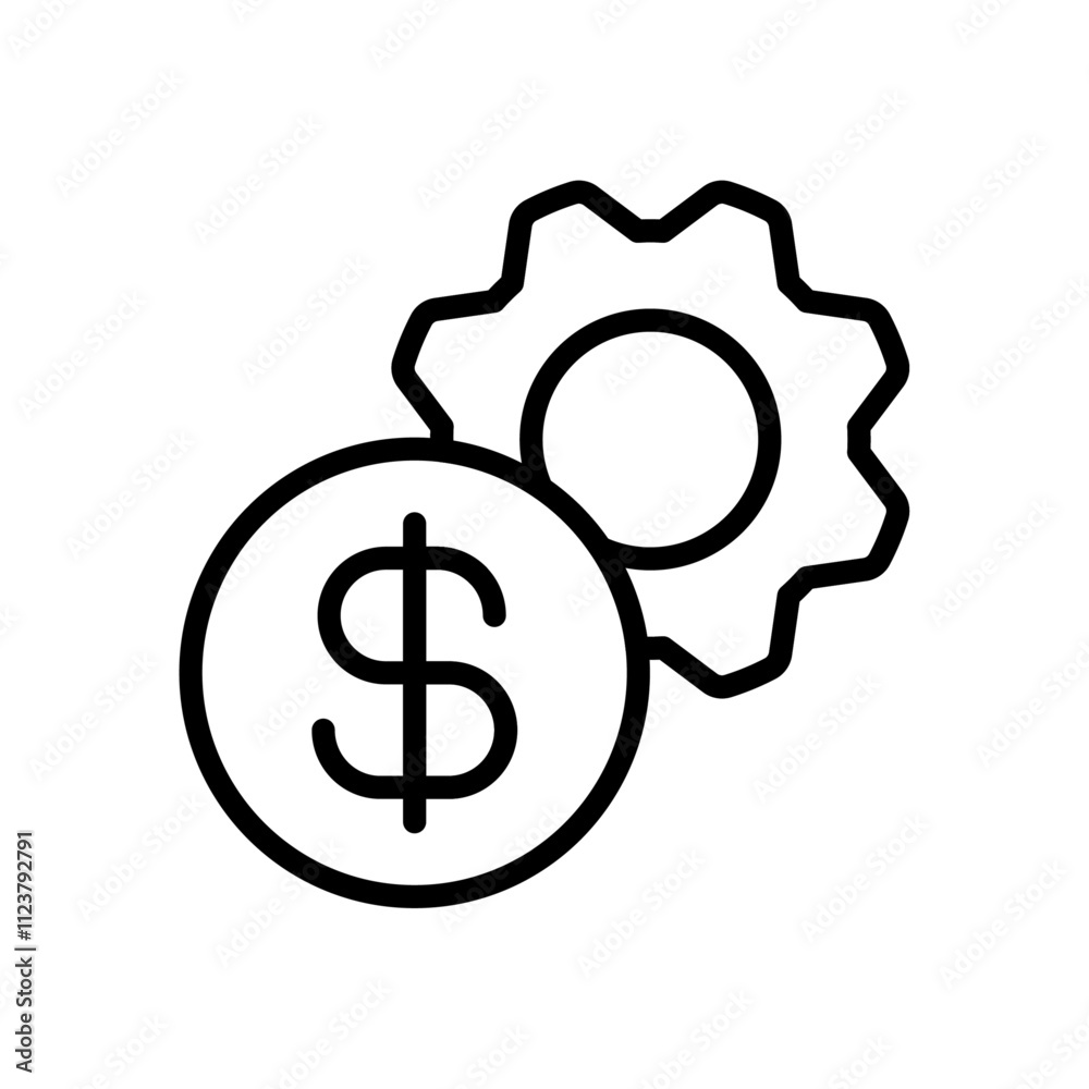 Aufkleber Costs optimization Icon Outline vector for web ui
