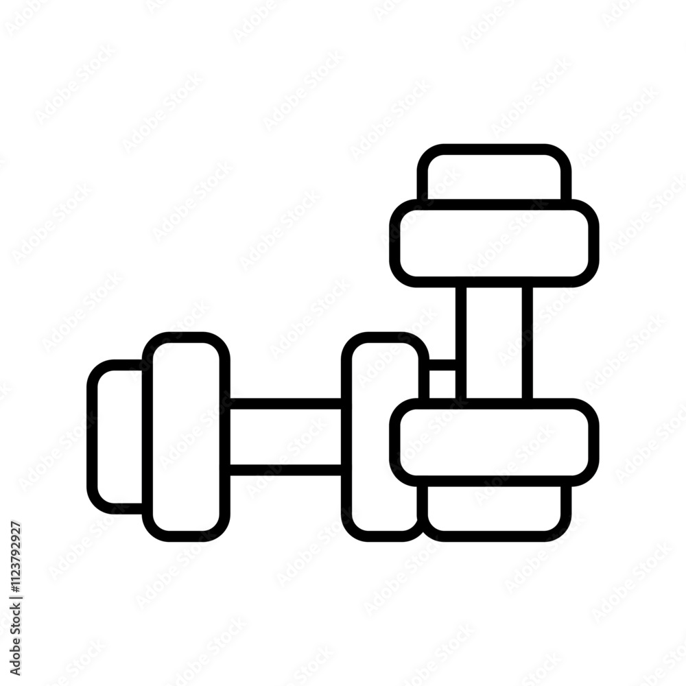 Aufkleber Dumbbell pair icon Outline vector for web ui