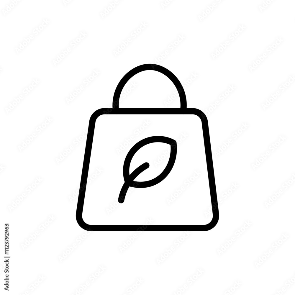 Aufkleber Eco bag icon Outline vector for web ui
