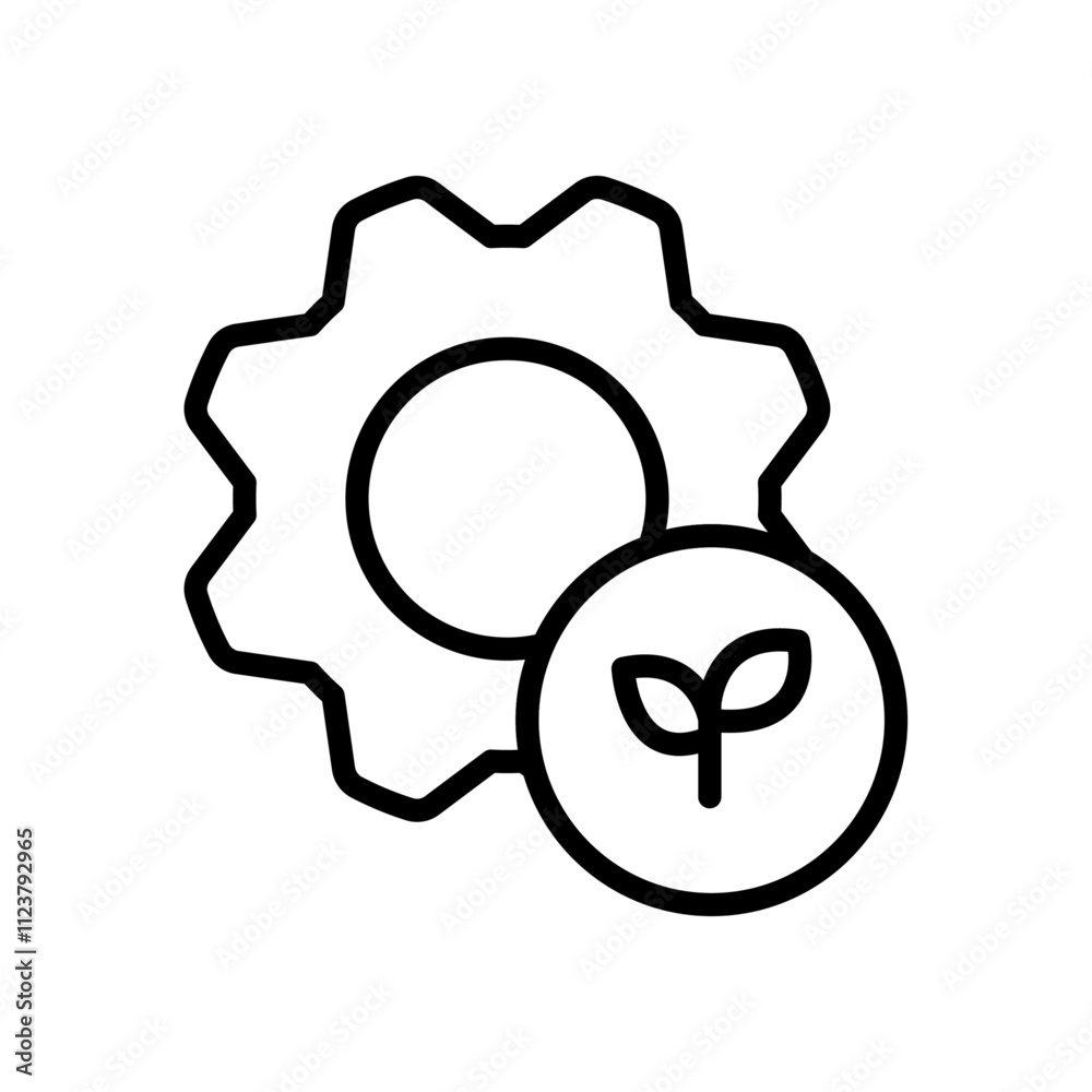 Poster eco industry icon outline vector for web ui
