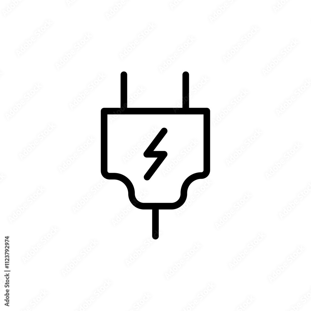 Aufkleber electric plug icon outline vector for web ui
