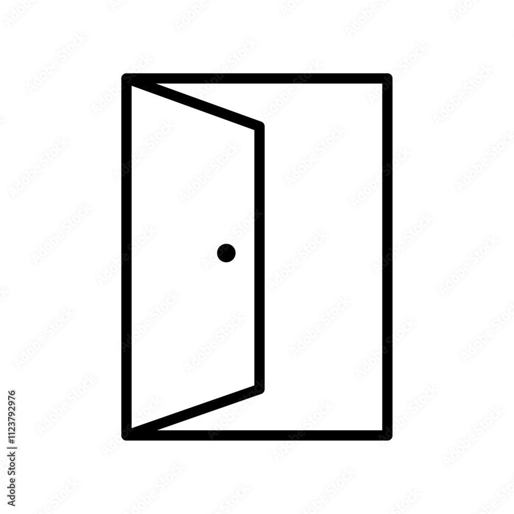 Poster entrance door icon outline vector for web ui