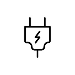 Obraz premium Electric plug icon Outline vector for web ui