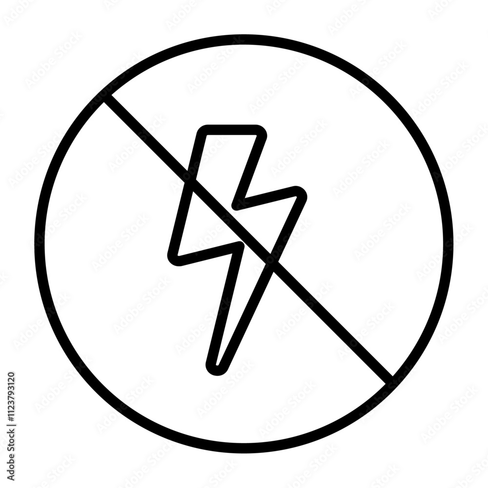 Poster Flash off icon Outline vector for web ui