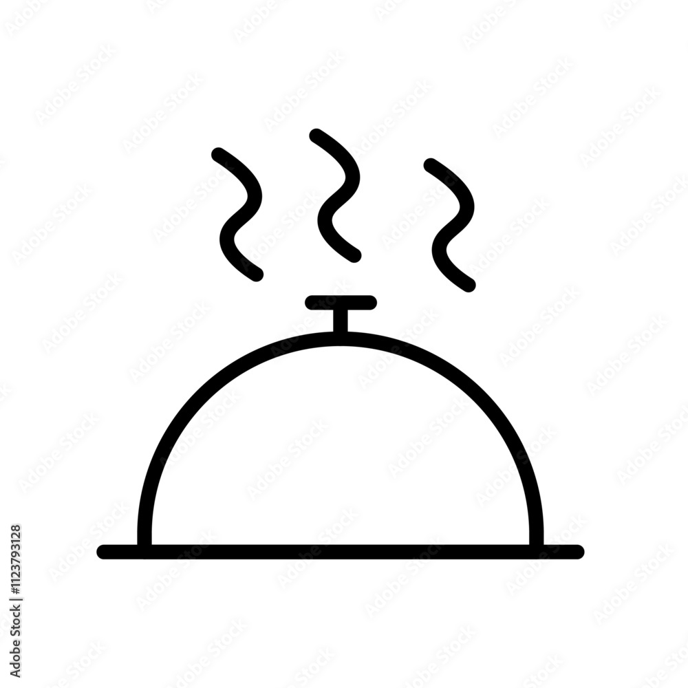 Poster food tray icon outline vector for web ui