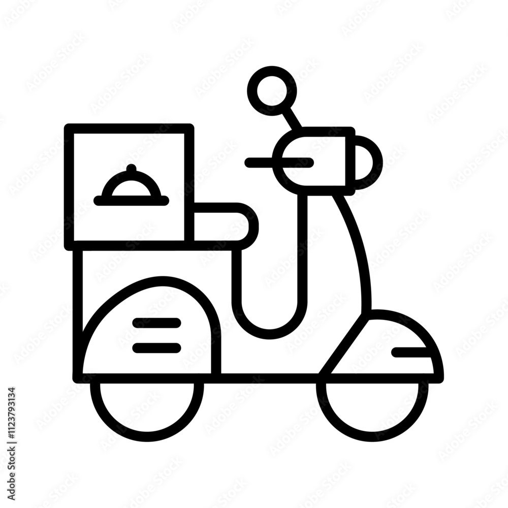 Poster food delivery icon outline vector for web ui
