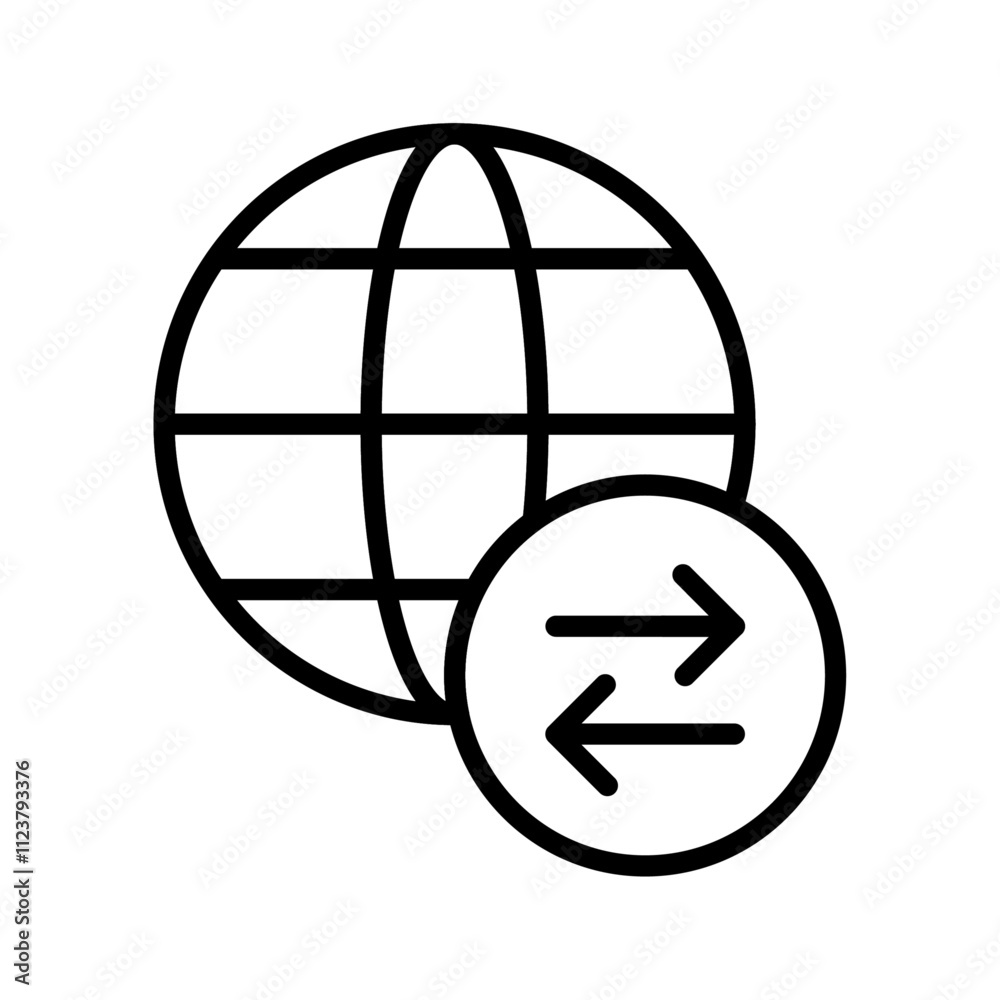 Aufkleber Import export icon Outline vector for web ui