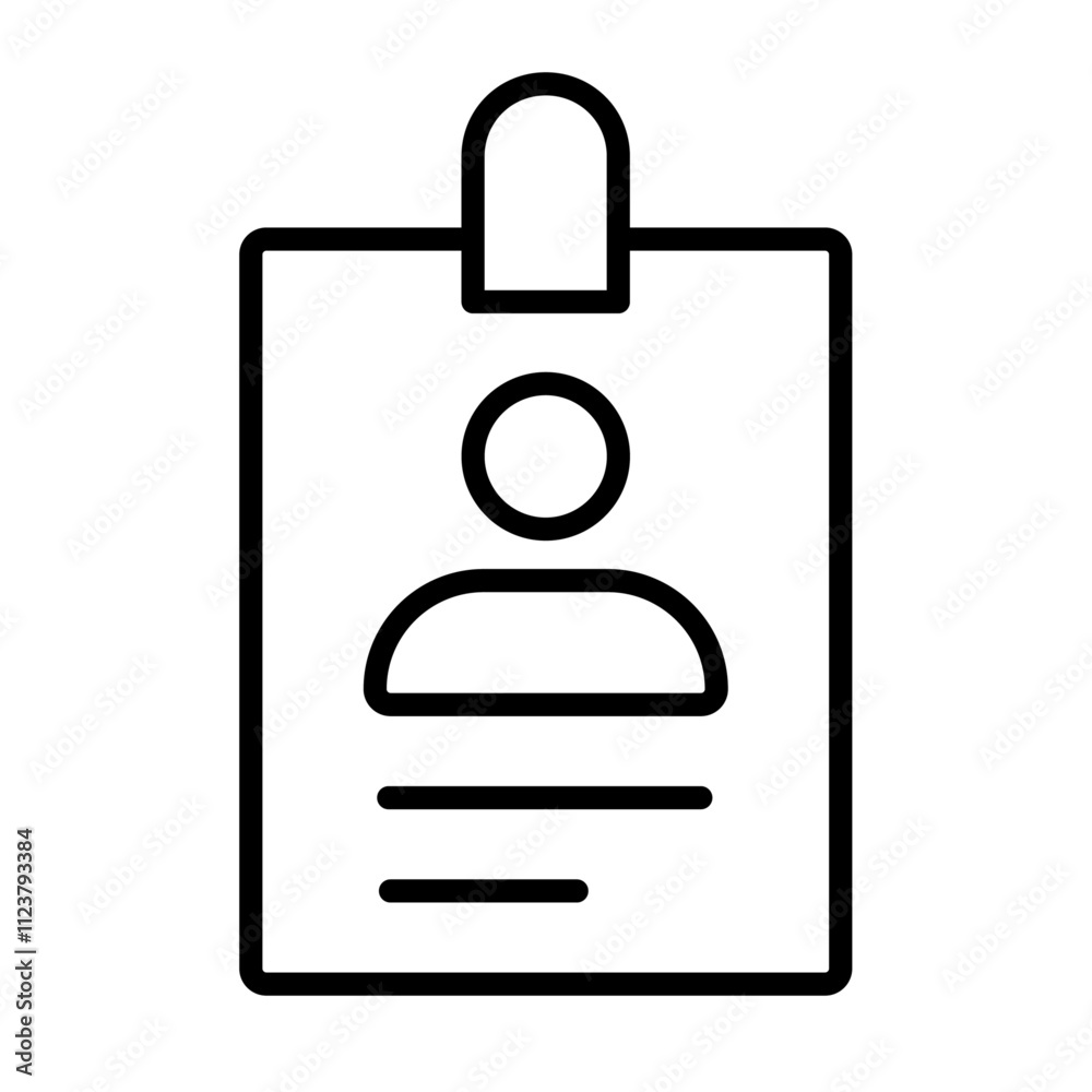 Poster ID Card icon Outline vector for web ui