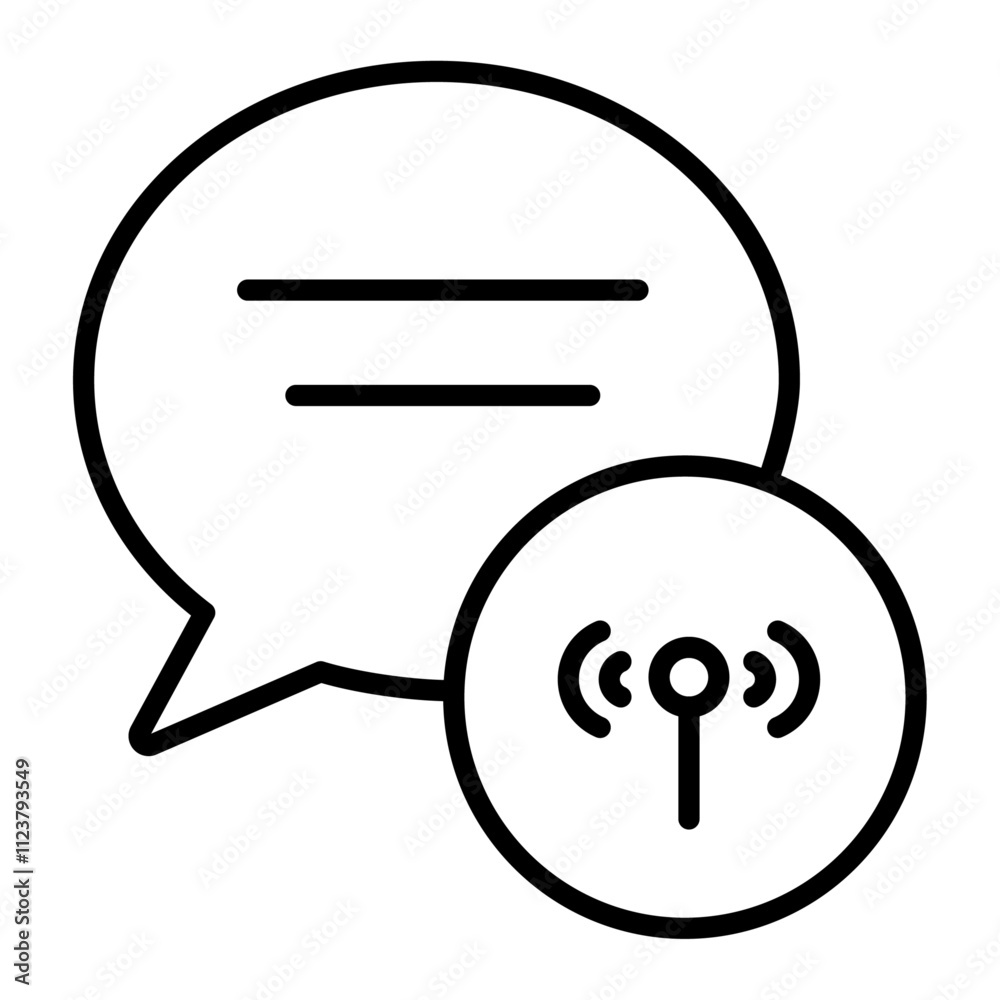 Poster Live chat icon Outline vector for web ui