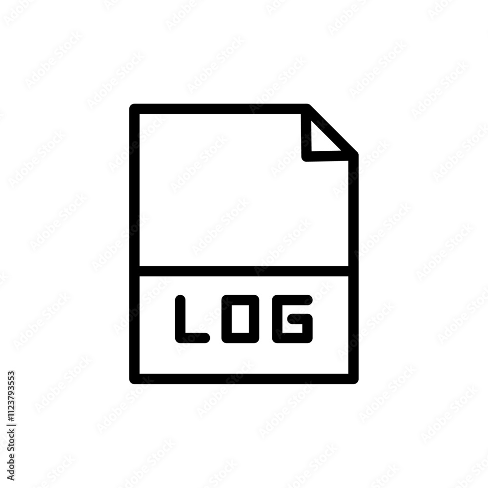 Poster log file icon outline vector for web ui
