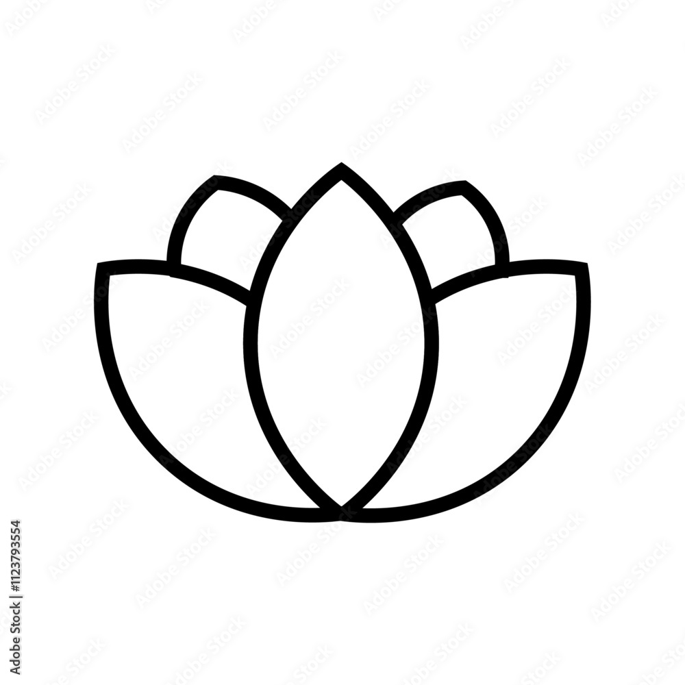 Aufkleber Lotus icon Outline vector for web ui