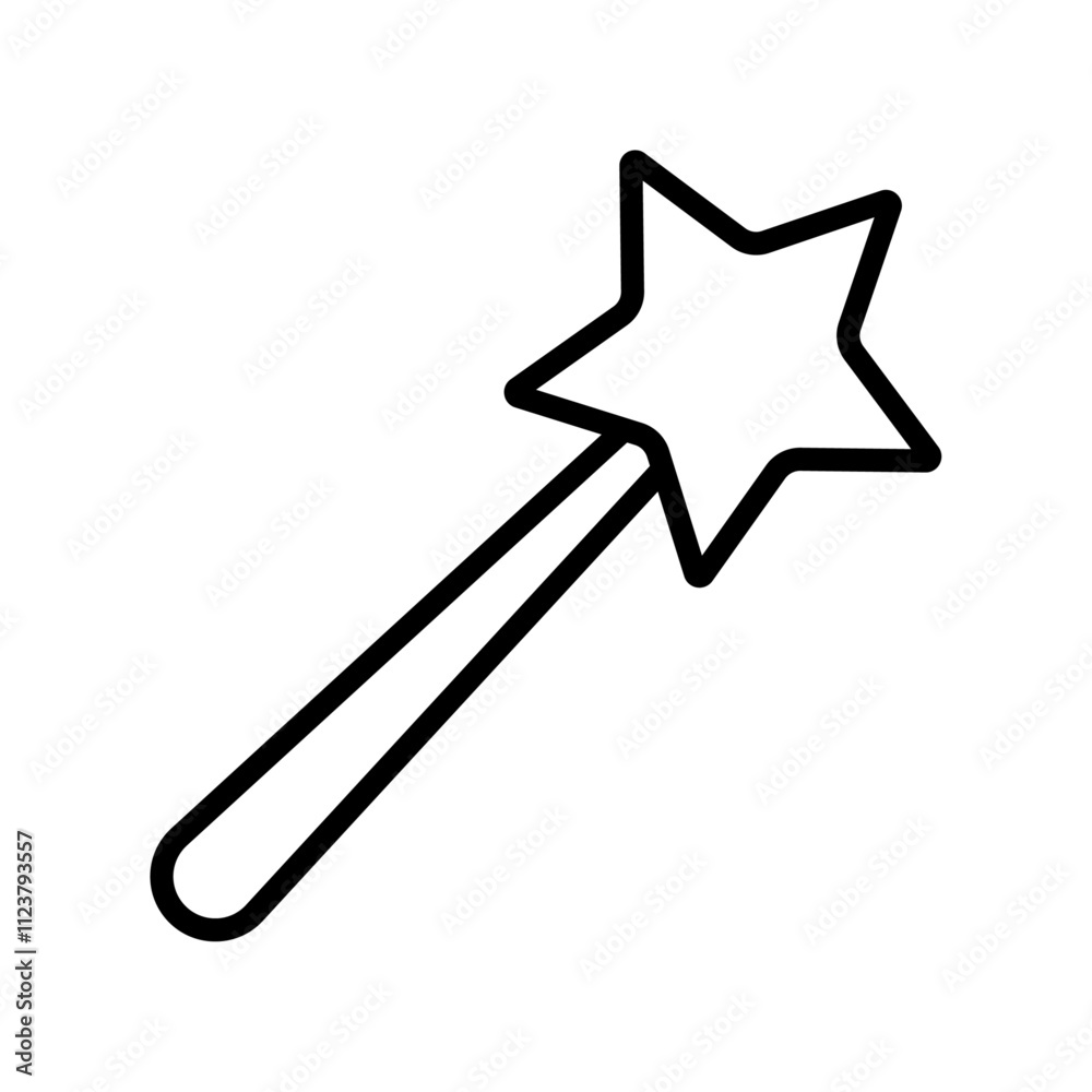 Poster Magic wand icon Outline vector for web ui