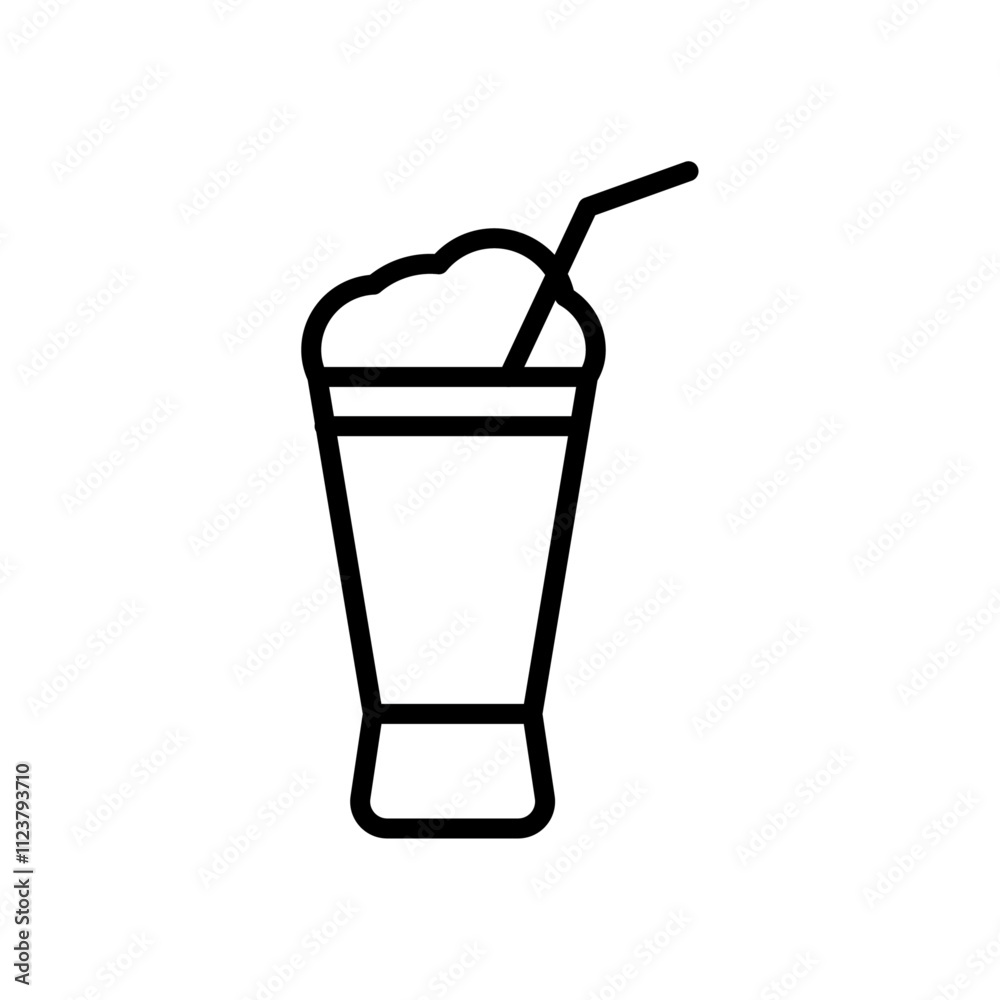 Aufkleber Milk shake icon Outline vector for web ui