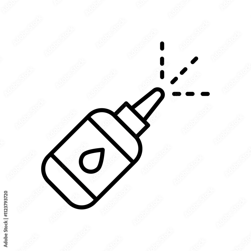 Aufkleber nasal spray bottle icon outline vector for web ui