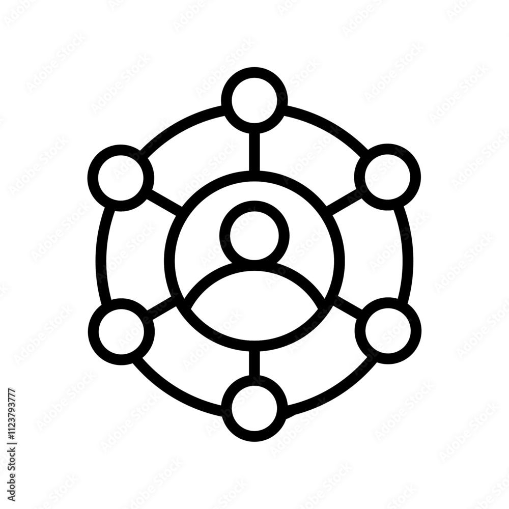 Aufkleber multichannel marketing icon outline vector for web ui