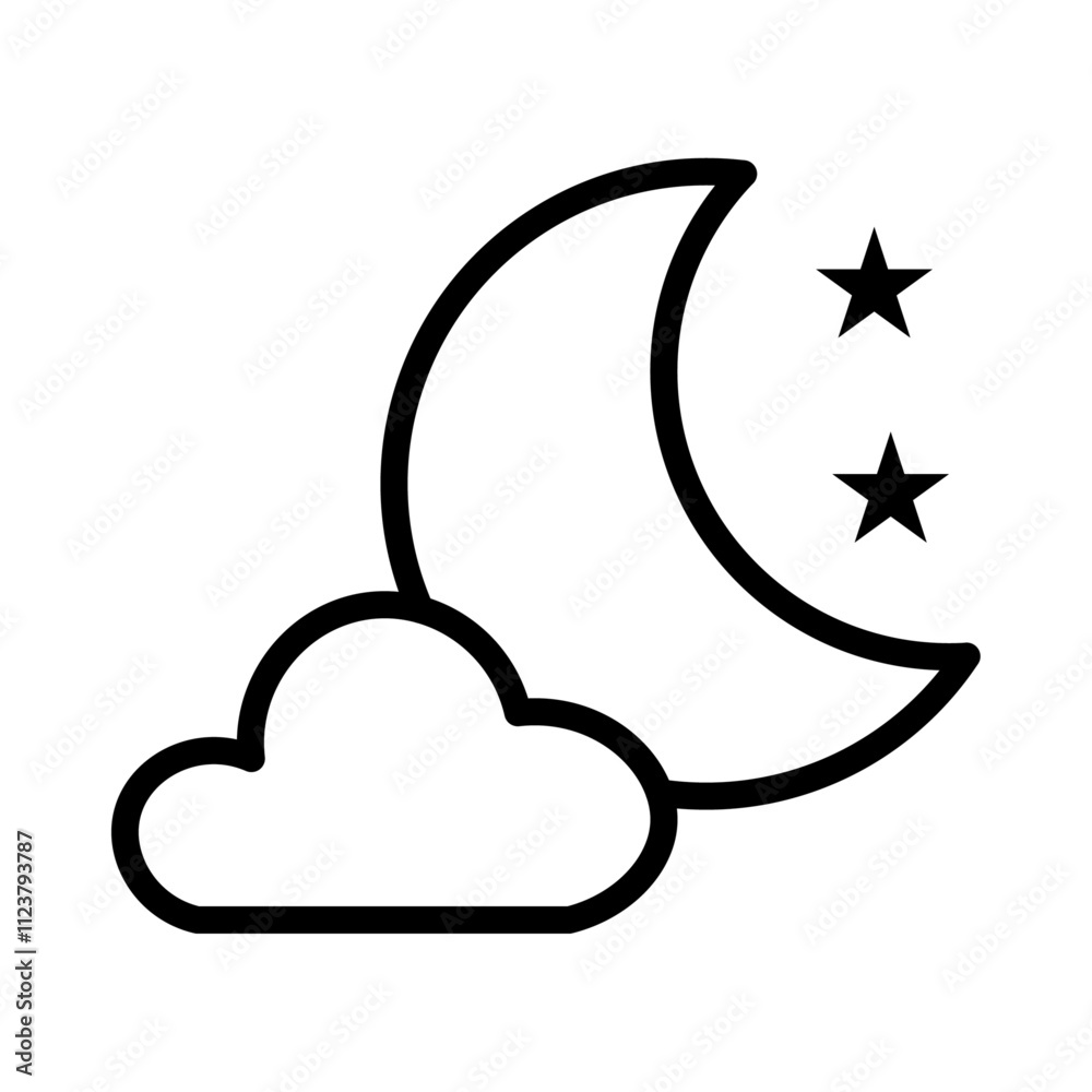 Poster Night icon Outline vector for web ui