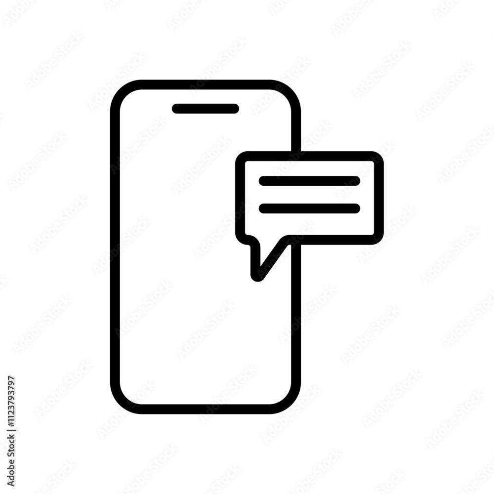 Poster Mobile message notification icon Outline vector for web ui