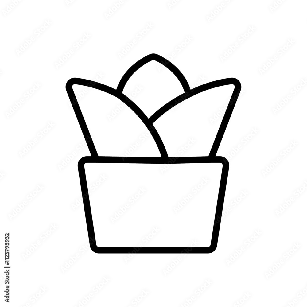 Aufkleber plant pot icon outline vector for web ui
