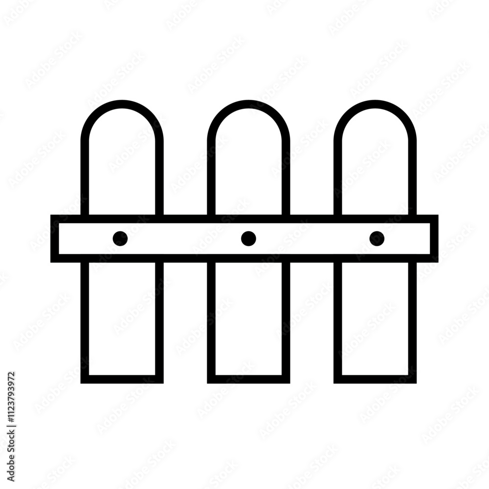 Poster Plank fence icon Outline vector for web ui