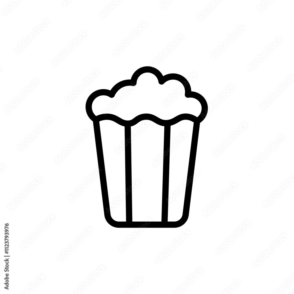 Aufkleber Popcorn icon Outline vector for web ui