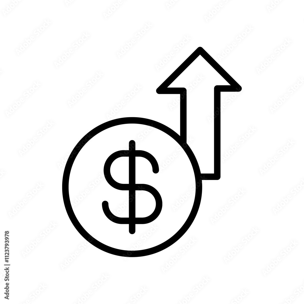 Poster profit growth icon Outline vector for web ui