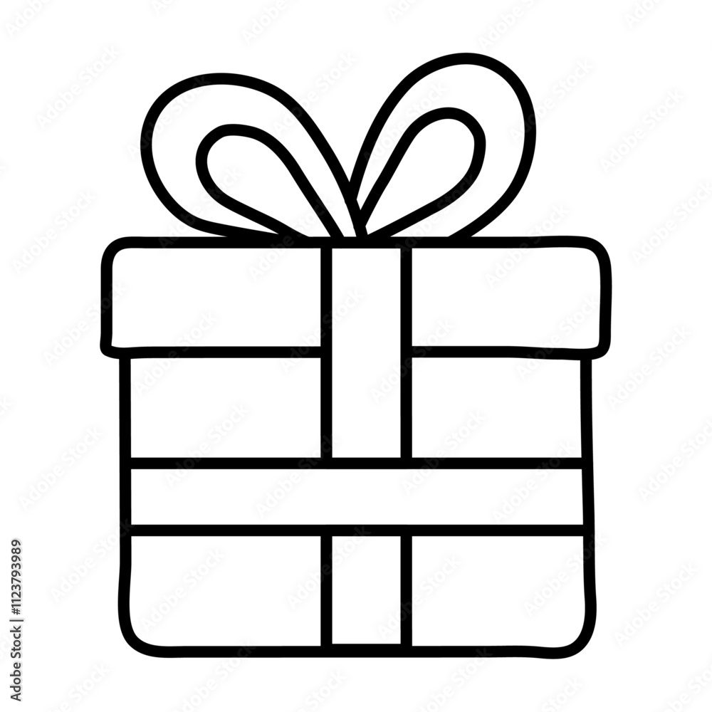 Aufkleber present gift box icon outline vector for web ui