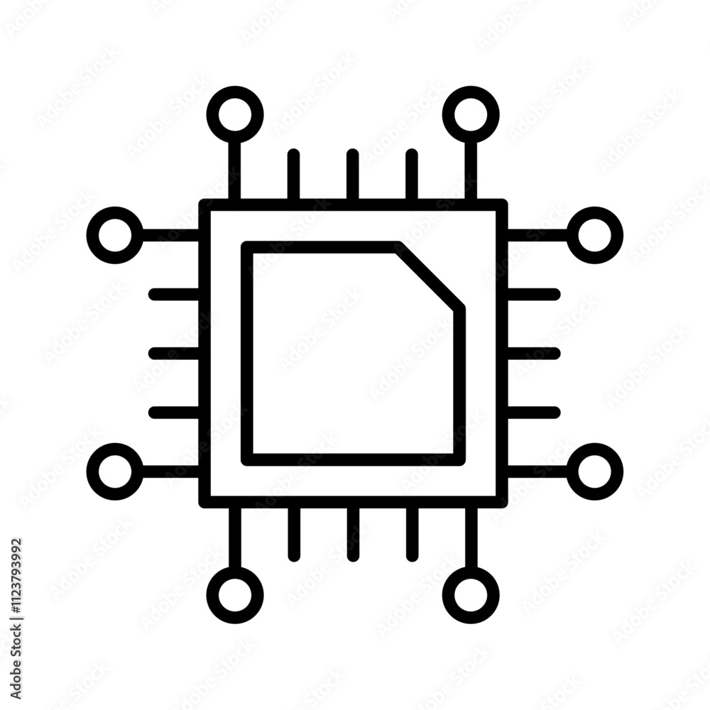 Poster Processor icon Outline vector for web ui