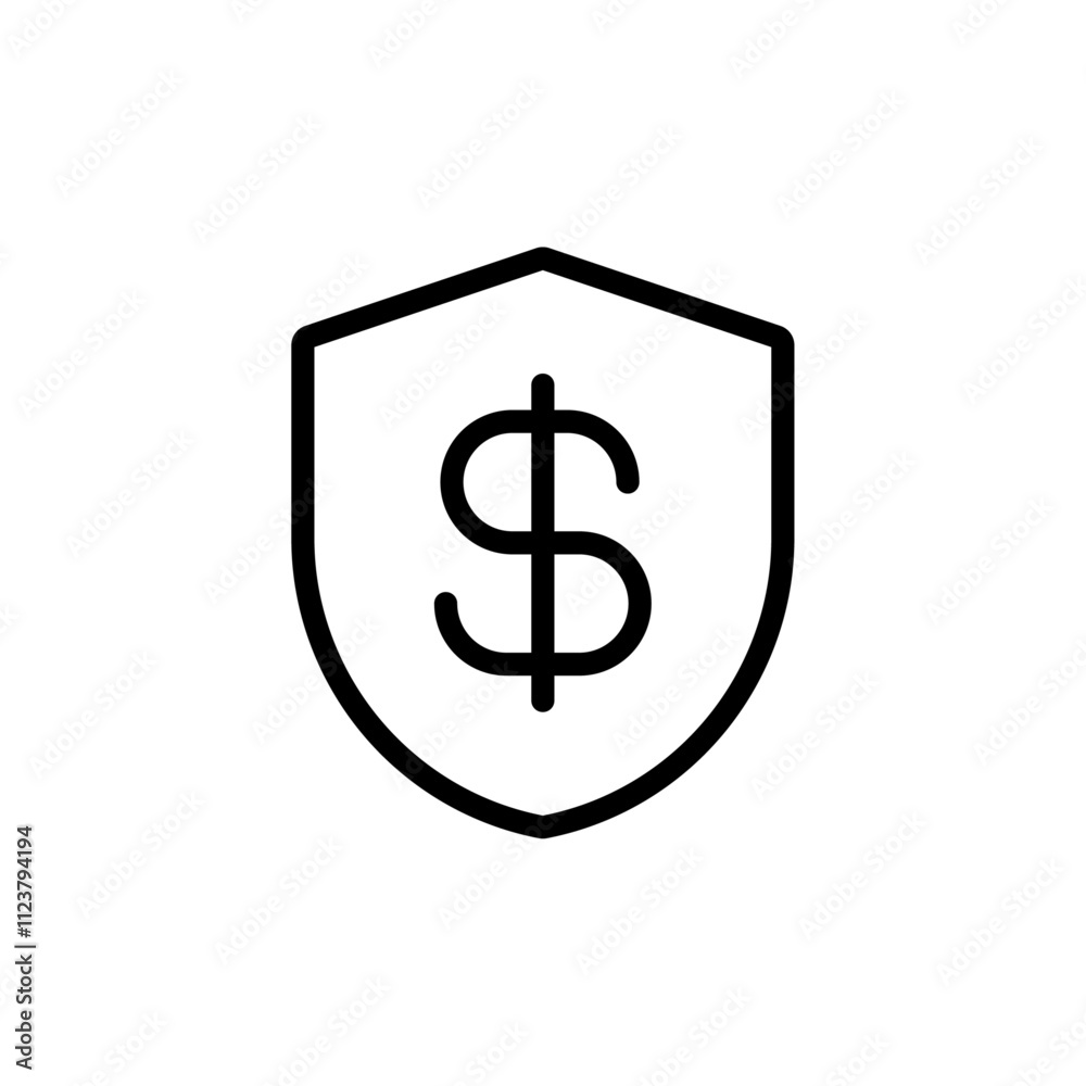 Aufkleber Secure payment icon Outline vector for web ui