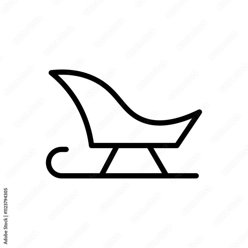 Poster Sled icon Outline vector for web ui