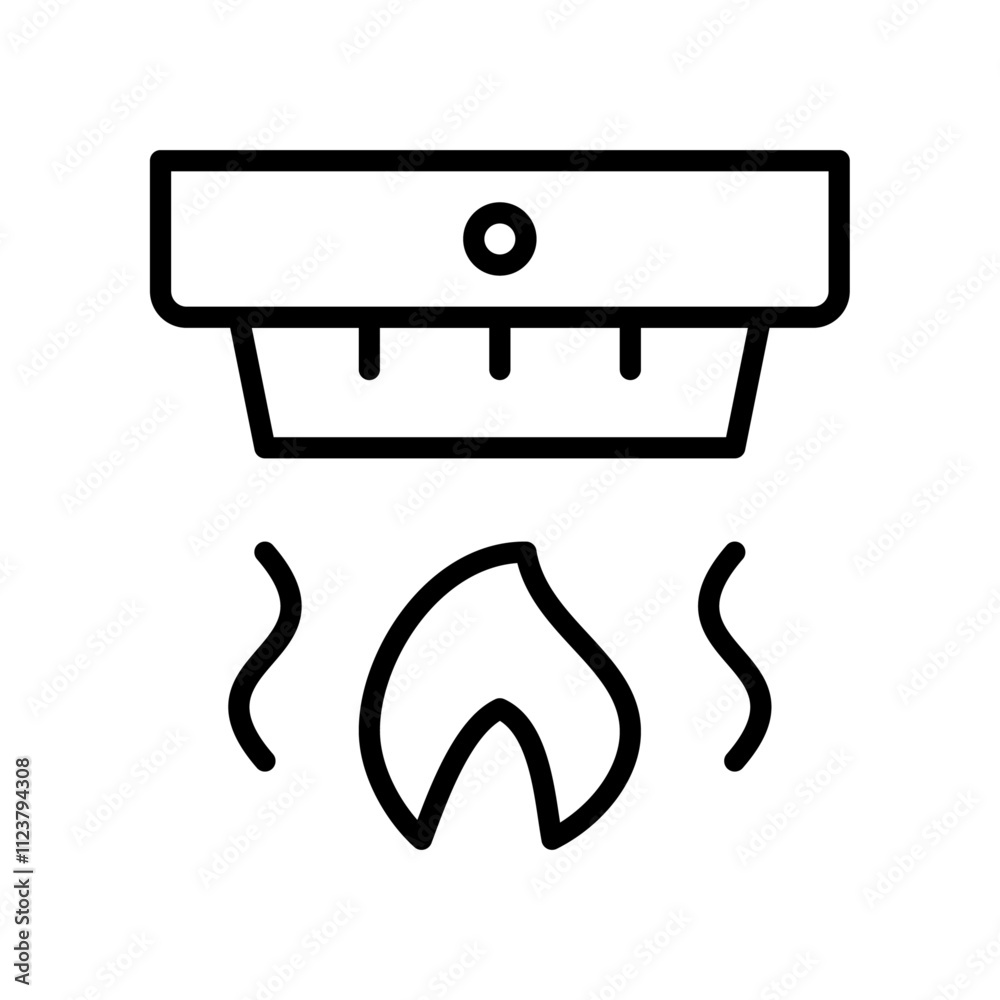 Poster Smoke detector icon Outline vector for web ui