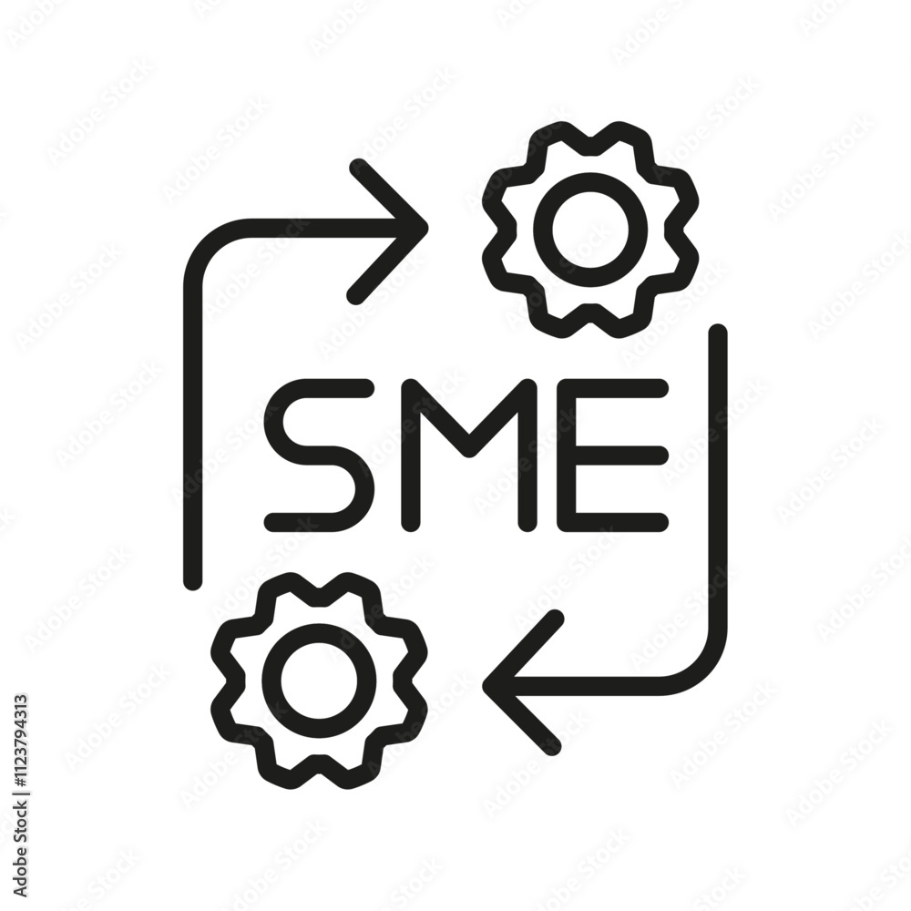 Aufkleber SME icon Outline vector for web ui