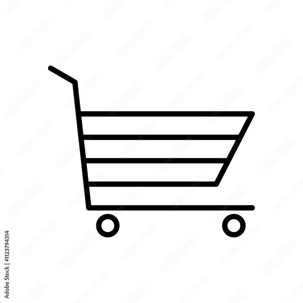 Poster Shopping cart icon Outline vector for web ui