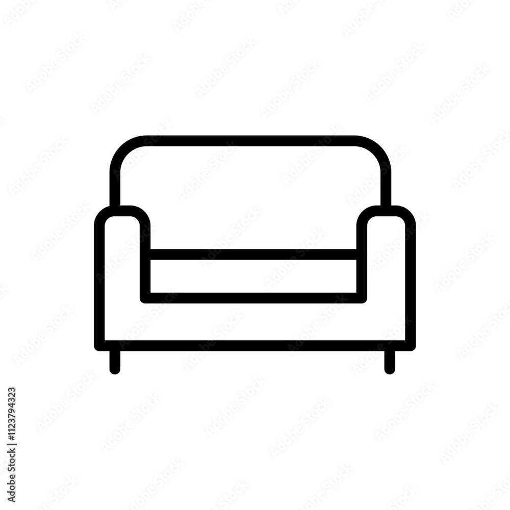Poster Sofa icon Outline vector for web ui
