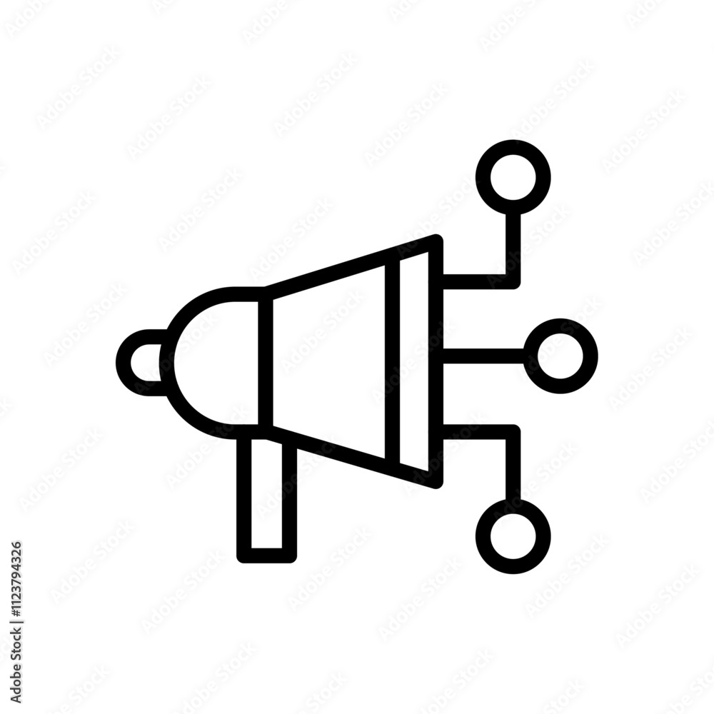 Poster social campaign icon outline vector for web ui