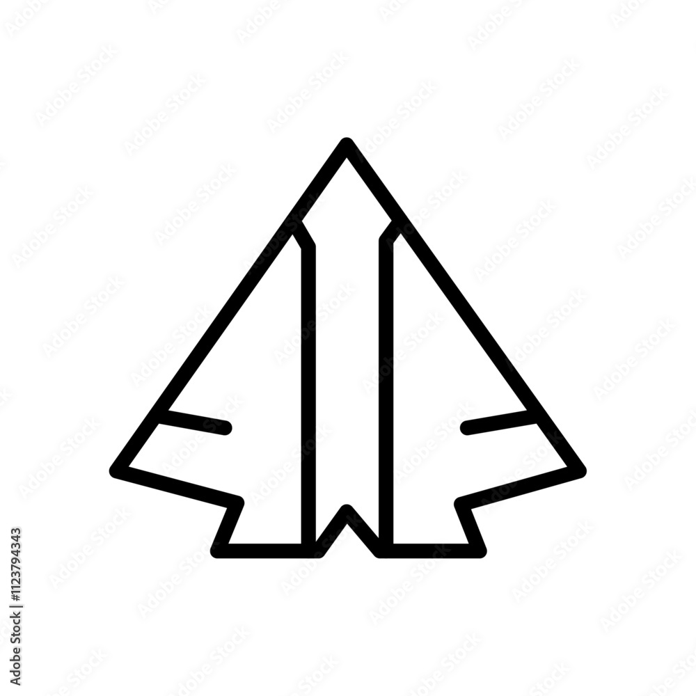 Aufkleber Stealth plane icon Outline vector for web ui