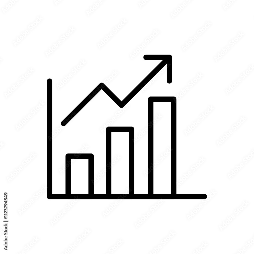 Poster statistics icon outline vector for web ui