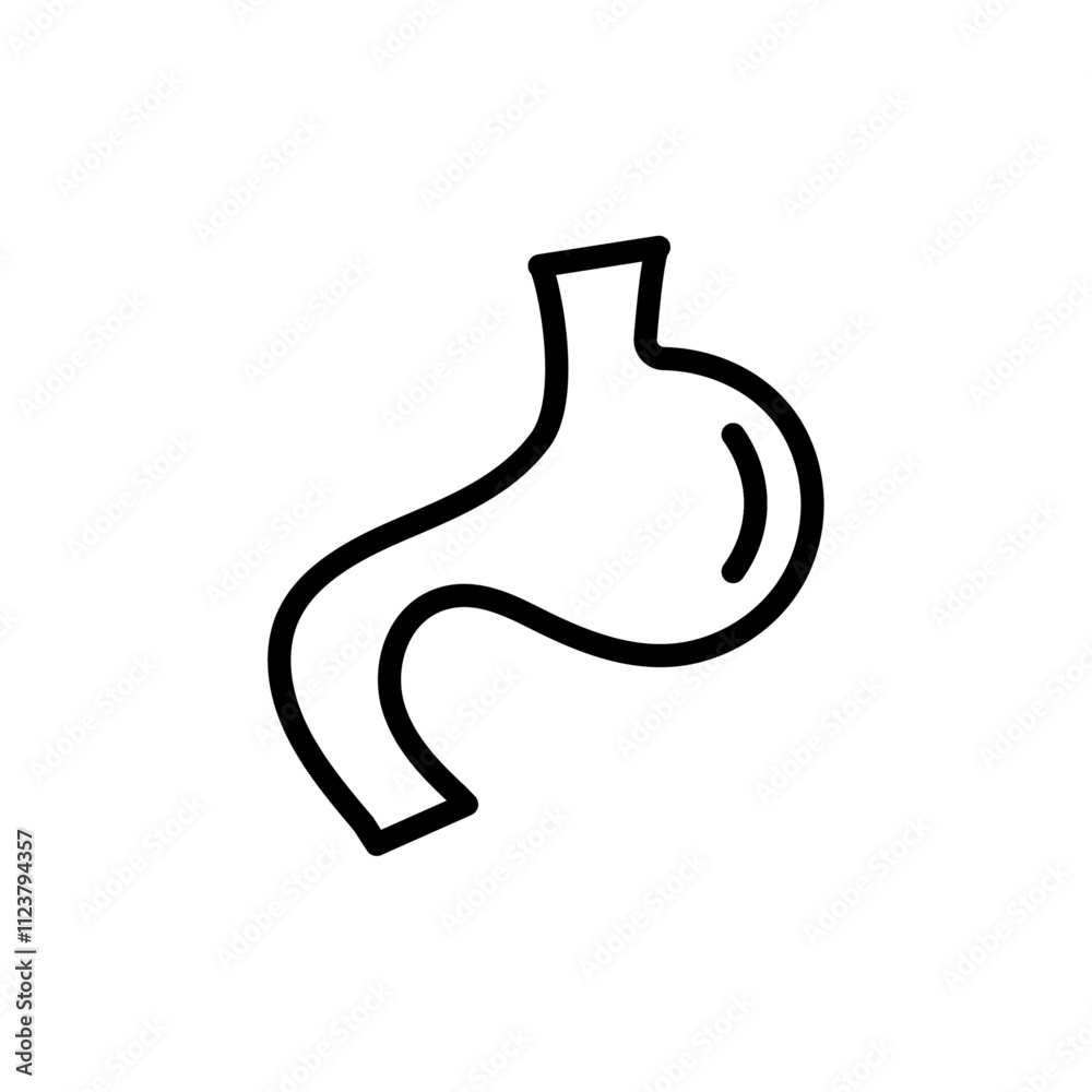 Poster Stomach icon Outline vector for web ui