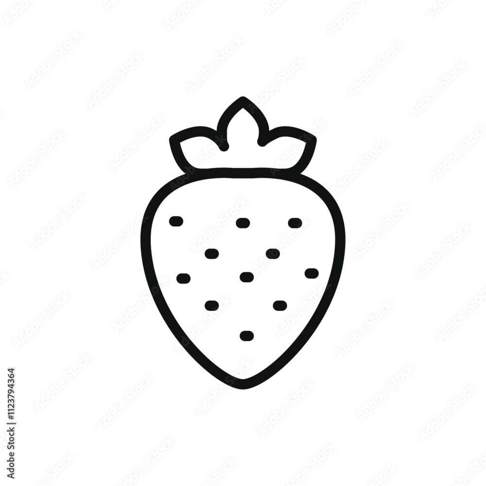 Aufkleber Strawberry icon Outline vector for web ui
