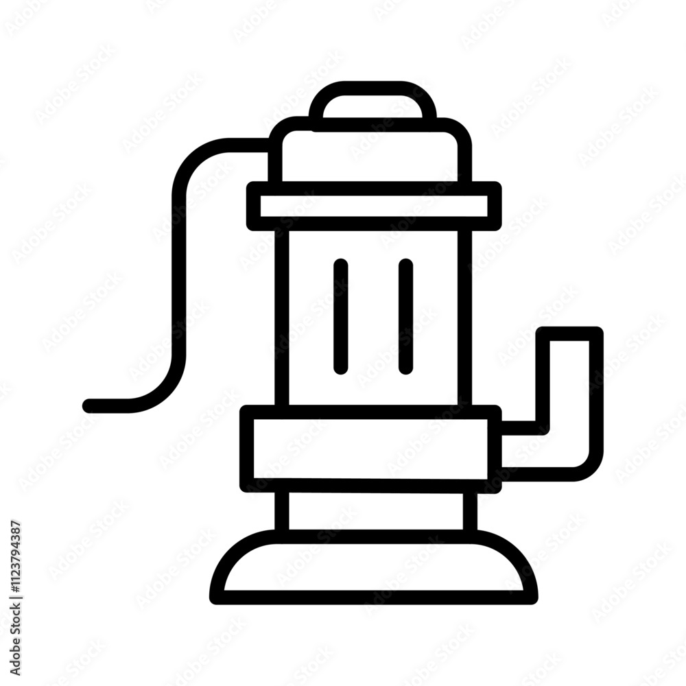 Poster sump pump icon outline vector for web ui