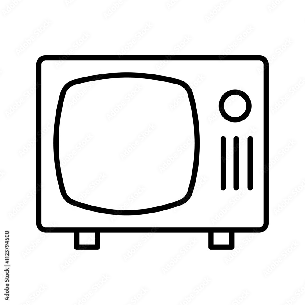 Poster tv icon outline vector for web ui